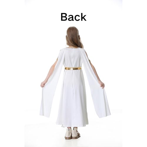 Disfraz blanco de toga griega para niñas 5-6 años miniatura 5