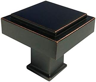 eBuilderDirect 50 Pack Dark Oil Rubbed Bronze 1-1/8" (30mm) Square Kitchen Cabinet Drawer Hardware Pull Knobs 1023-30