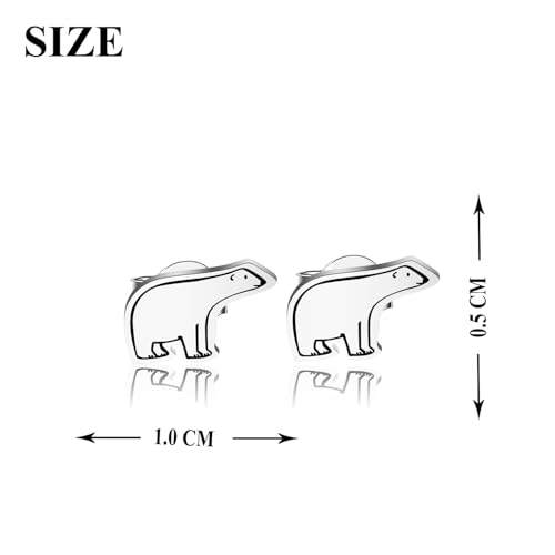OKEYCH Polar Bears Lover Gift Polar Bear Stud Earrings Who Loves Polar Bears Jewelry North Pole Gift2