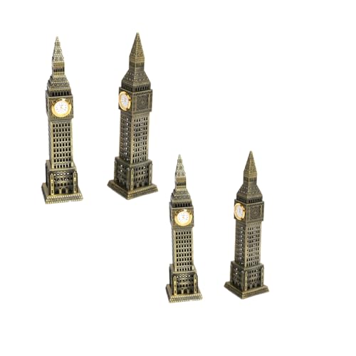 LIFKICH Mini Ornement Big Ben en Métal Alliage Aluminium, Décoration Rétro Maison Bureau, Horloge Big Ben Londres, Artisanat Métal, Présent Décoratif...