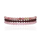 Love Romance Healing Crystal Gemstone Intention Stackable Dainty Bracelet Sets 4mm beads Attract Mon