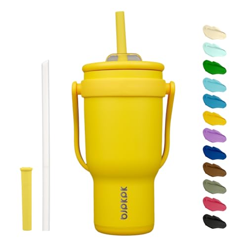 BJPKPK 30 oz Insulated Water Bottle with Handle & Straw, Stainless Steel
