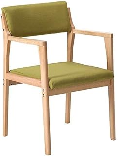 Silla decorativa de madera maciza con cojín de tela ventilada y funda desmontable para cocina, estudio o salón, alta capacidad de peso