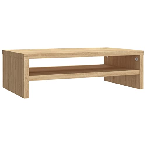 vidaXL Soporte para Pantalla Contrachapada Color Roble Sonoma 42x24x13cm Accesorios Centro Entretenimiento y Multimedia con Estante Almacenamiento