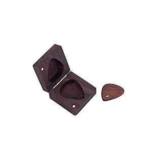 Alnicov Boîte à médiators en bois en forme de cœur avec 1 médiator en bois, marron - Les Beatles, Paul McCartney, John Lennon, RIngo Starr, George Harrison Alnicov Boîte à médiators en bois en forme de cœur avec 1 médiator en bois, marron – Image 2
