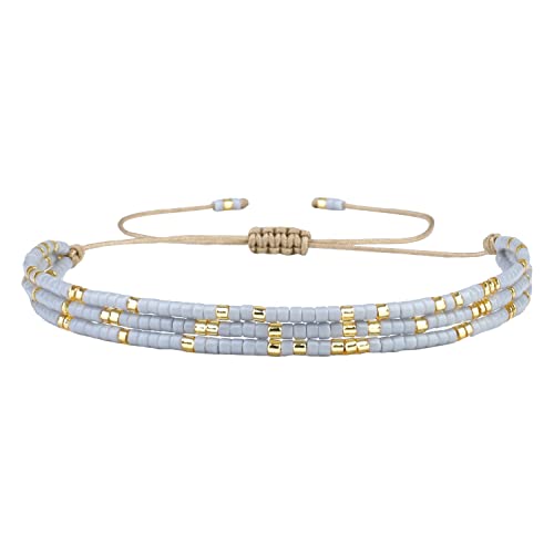 Image of KELITCH Adjustable Multi Strand Bracelets Colorful Miyuki Seed Beads Wrap Bracelets Bangle Women Jewelry
