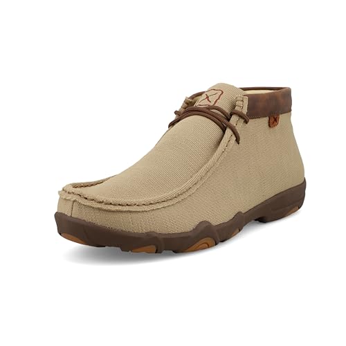 Image of Twisted X Men's Chukka UltraLite X Driving Moc Shoe, Moc Toe, Khaki & Brown, 8.5 M