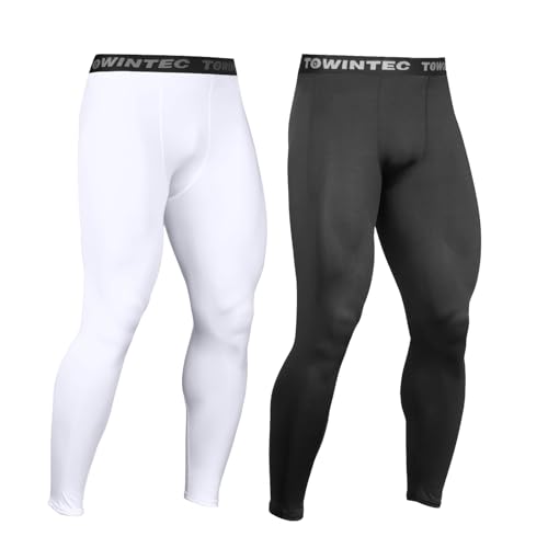 Towintec Pantalones de Compresion para Hombre Pantalones Interiores Leggings Mallas Baloncesto Funcionales Transpirables Correr Gimnasio Capa Base de Secado rápido para Deporte Yoge Gimnasio
