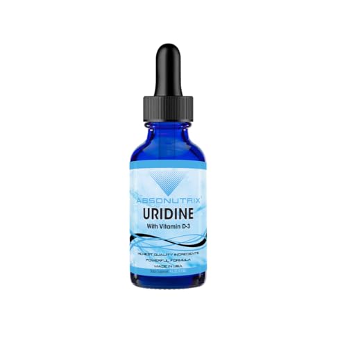 Absonutrix Uridine with Vitamin D-3, 343 mg, 4 FL OZ Liquid, 302 Servings, Made in USA, Plant-Based...