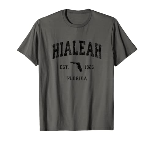 Hialeah Florida FL Sportliches Vintage-Sportdesign, sportliches Design, Schwarz T-Shirt