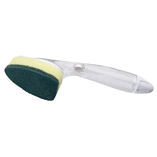Image of 3M Scotch-Brite Soap-Dispensing Dishwand, 2.5 X 9.5, Yellow /green, 4 /carton