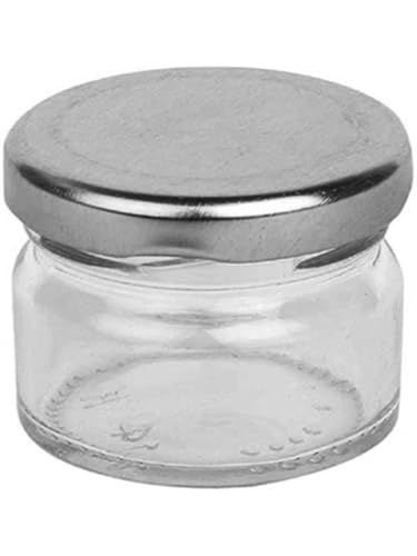 Image of Somil Transparent Glass Storage Jar Set for Kitchen Storage | Food-Grade Containers for Spices, Dry Fruits & Snacks | 30 Ml Each | Pack of 4 | Size 4.3 X 4.3 X 4 Cm -AS837