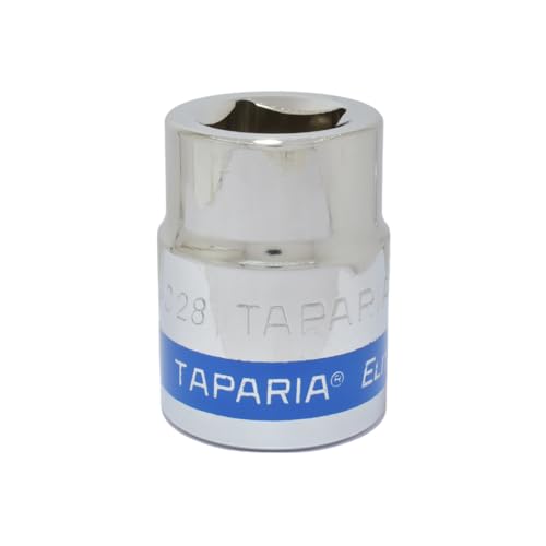 Image of TAPARIA Socket made of Chrome Vanadium Steel 6 Point Deep /Long Socket (Silver), C28 of 3 /4 inch (19mm) Square drive size, Suitable for Automobile, Industrial, Fabrication, Professional & Home Use