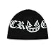 Croogo Funny Cool Knit Hat Fashion Autumn Winter Cap with Double-Sided Wear Gothic Emo Beanie Hat for Men Hip Hop Street Style,BlackMist-CRKH01