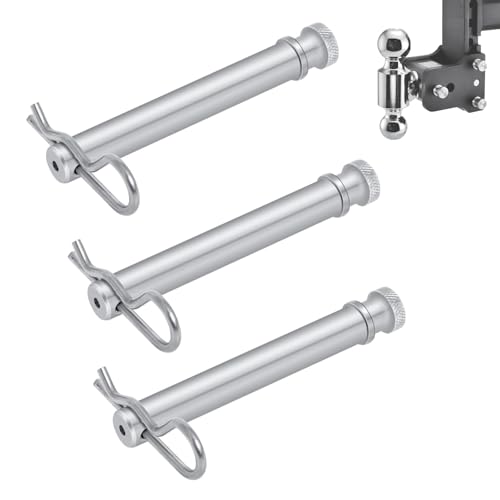 TS35010 Trailer Hitch Pin and Clip 5/8 Stainless Steel Hitch Pins for B&W Tow & Stow 2 & 2.5 Receiver Shank Replacement Hitch Pins with Keeper Clips 3 Pack