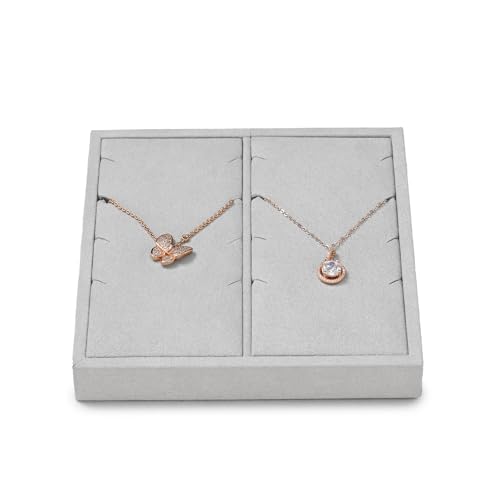 Microfiber 4 Slots Jewelry Earring Display Tray Professional Display Props Earring Display Organizer Tray(Beige-03)