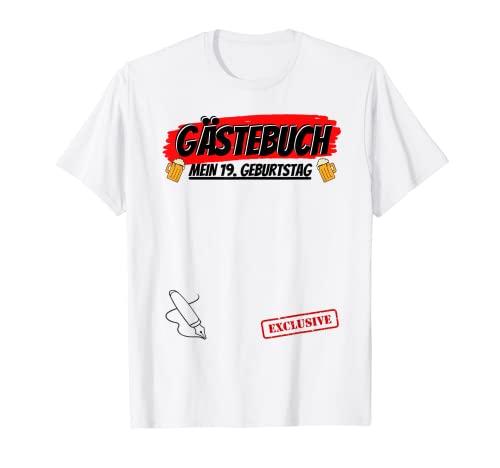 Libro de visitas de 19 años 19 cumpleaños divertido regalo Camiseta