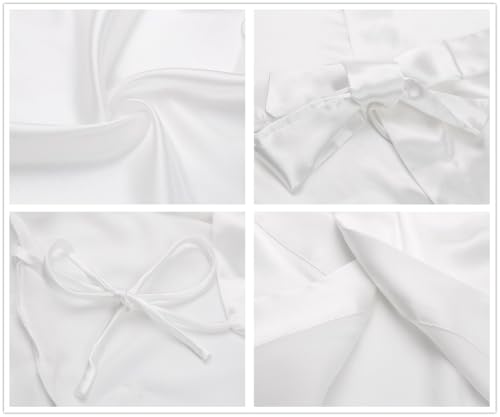 7 Pieces Women Silky Robe Satin Kimono Wedding Shower Bride Bridesmaid Bathrobe Spa Party Sleepwear4