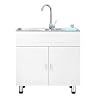 HEZHANG Küche Freistehend Ausgussbecken Combo Laundrytub Kit Waschschrank Badezimmer-Behälter-Wannen-Edelstahl…