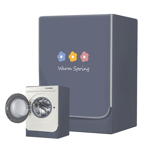 Cubierta para lavadora impermeable 85 cm x 60 cm x 60 cm, protección solar impermeable para lavadora, cubierta de lavadora de carga frontal, resistente al agua