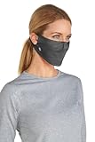 Coolibar UV Face Mask with Shapeable Nose Wire - UPF 50+ Sun Protection - Blackburn in Charcoal