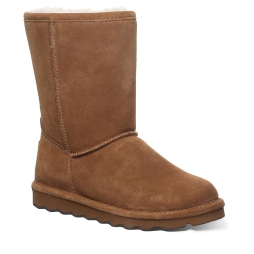 BEARPAW Women's Elle Short Winter Boot | 8' Suede Shoes | Sheepskin & Wool Blend Lining | Comfortable Boots for Women