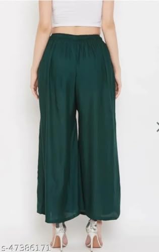 Image of Women's Jumbo Combo Palazzo | Extra Wide Leg Flared Ethnic Trousers | Pack of High Waist Relaxed Fit Palazzos for Women | Stylish Plain Solid Color Bottom Wear for Kurti & Tops | Jumbo Value Pack