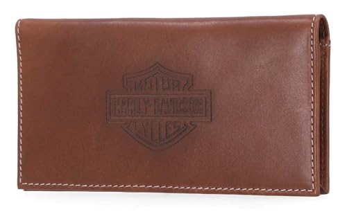 Harley-Davidson Men's Laser Bar & Shield Rodeo Bi-Fold Leather Wallet - Brown2