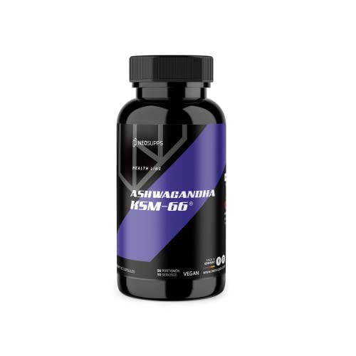 Neosupps - Ashwagandha KSM-66-90 Kapseln I Nahrungsergänzungsmittel I Gesundheit I Zusatzmittel I Geschmacksneutral - Kapseln Cover