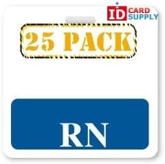 Qty: 100 | RN Style Badge Buddy | Horizontal Orientation with Blue Label