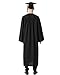 GraduationMall Matte Graduation Gown Cap Tassel Set 2025 for High School and Bachelor Black 51(5'6
