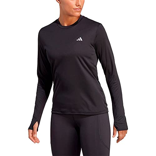 adidas Women's Run It Long Sleeve Tee, Black, L