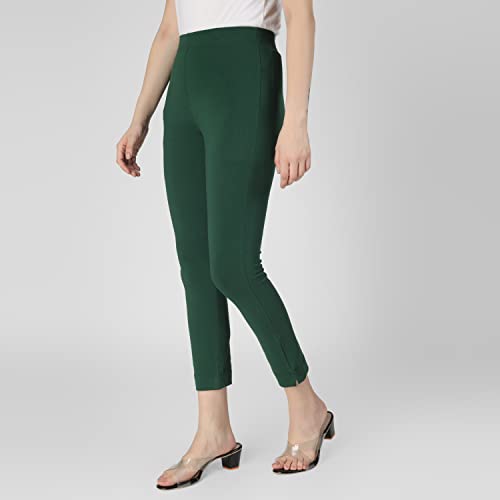 Image of ON&ON Women's Cotton Stretchable Slim Fit Straight Pants Trouser for Casual Wear and Office Wear