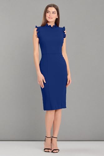 Image of Maggy London Womens Ruffle Neck and Armhole Sheath Dress
