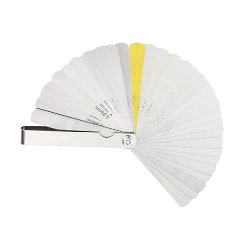 Calibrador de espesores (gauge) de latón y acero para medir holguras y espesores, modelo 89A32, 32 láminas miniatura 2