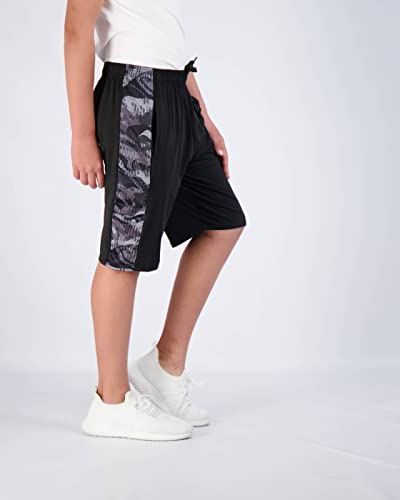 5 Pack: Quick Dry Fit Dri-Fit Big Boys Girls Youth Clothing Knit Active Athletic Performance Basketball Soccer Lacrosse Tennis Exercise Summer Activewear Gym Teen Running Shorts -Set 8- Xl (16/18) #TOP1