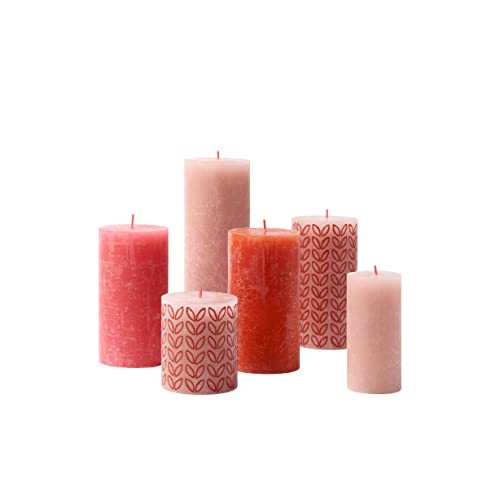 BOLSIUS Juego de velas rústicas de regalo - Poppy Sunset - Caja de 6 velas - Sin aroma Cover