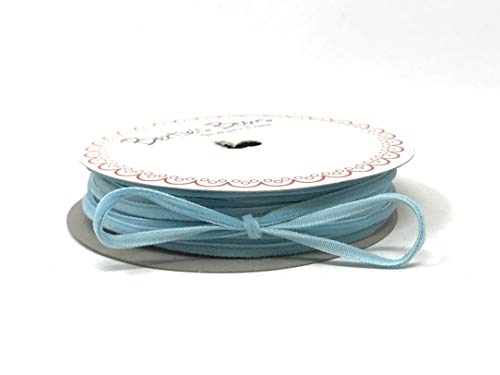  Bertie's Bows Cinta de terciopelo azul cielo de 3,5 mm en 3 m de longitud ( corte de rollo, presentado en tarjeta de Bertie's Bows)