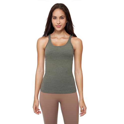 Image of sphinx cat Yoga Racerback Tank Top for Women with Built in Bra,Women's Padded Sports Bra Fitness Workout Running Shirts
