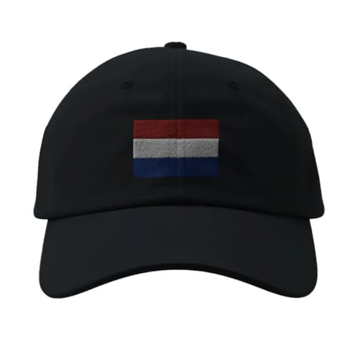 Casquette Pays-Bas Noire en coton premium avec broderie fine