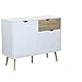 Credenza Mobile Madia Moderna in Legno Colore Bianco di Design Moderno Stile Minimalista, Cm 99x39x82 H