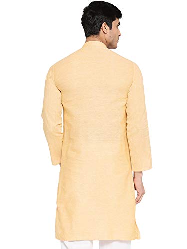 Image of Vastraa Fusion Men's Printed Kurta Pure Cotton Long Kurta, Round Collar, Full Sleeves, Button Kurta, Ethnic Wear