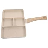 ANDRESLAD Sartén Antiadherente para Huevos Mango Sartén Multifunción para Freír Carne y Desayuno de Textura Dura Color Blanco para Uso Diario en Cocina Doméstica y Restaurante