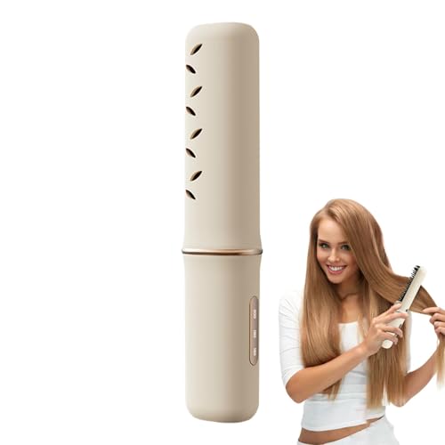 Cepillo alisador de inalámbrico, alisador de inalámbrico | Cepillo alisador calentado para viajes | Peine caliente, cepillo alisador recargable con iones negativos para viajes de niñas y mujeres