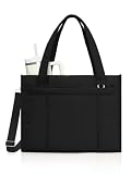 RHDZO Tote Bag for Women with Laptop Compartment and Cup Holder,Large Black