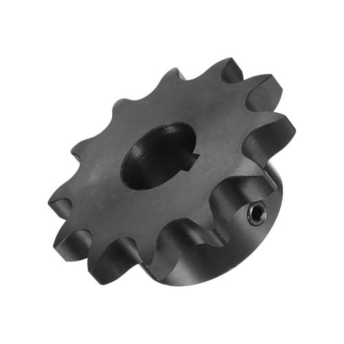 Image of uxcell #60 Chain Roller Sprocket B Type, 1 inch Bore 12 Tooth Single Strand Chain Sprocket, Carbon Steel, Keyway with Set Screws