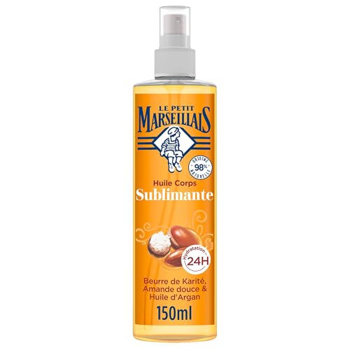 Le Petit Marseillais – Huile Corps Sublimante (Vaporisateur de 150 Ml) – Soin Corps Hydratation 24H – Huile pour le Corps au Beurre de Karité, Amande Douce et Huile d'Argan