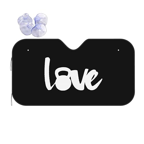 Love Kettle Bell Sports Car Windshield Sun Visor Car Heat Shield to Keep The Vehicle Cool and Sunscreen