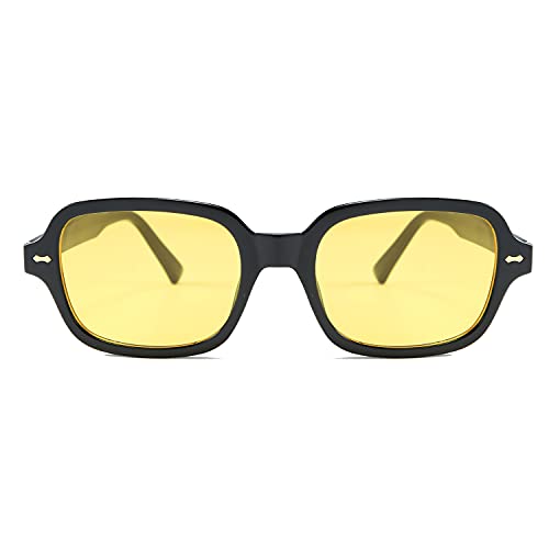 Osagama Retro Vintage Gafas De Sol Para Mujeres Hombres Moda Cuadrado Amarillo Claro Gafas De Sol De Moda Osagama Retro Vintage Gafas De Sol Para Mujeres Hombres Moda Cuadrado Amarillo Claro Gafas De Sol De Moda