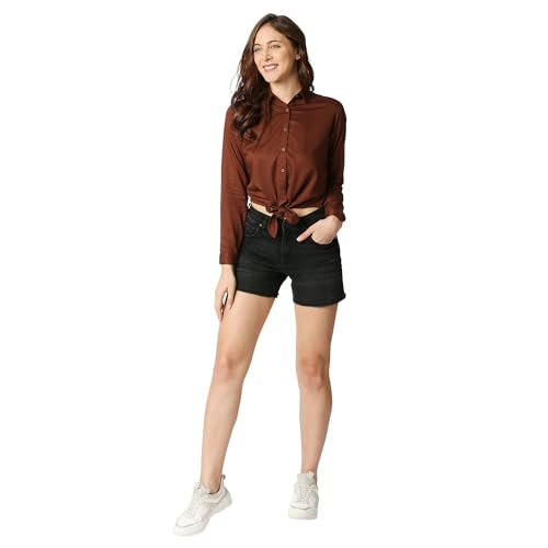 Image of Pepe Jeans Women's Gertrude Crop Shirt with Hem Tie Up